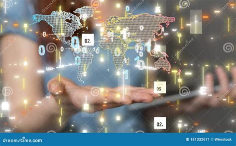 A 3d Illustration Of The Virtual Hologram Communication Stock Image