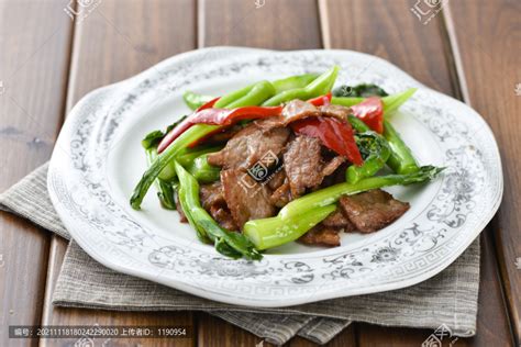 芥兰炒牛肉 中国菜系 食品餐饮 摄影素材 汇图网www huitu