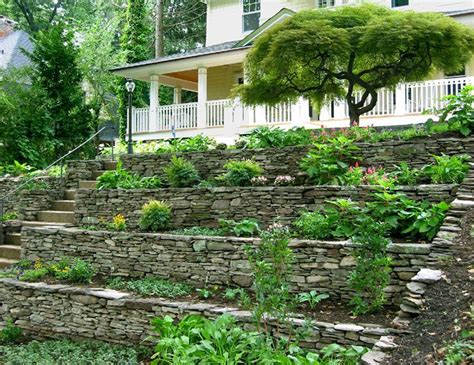 hillside landscaping | Tiering an existing rock wall - Hillside Gardening Forum - GardenWeb ...