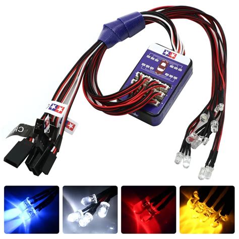 Simulation Flash Light 12 LED Lighting Kit Steering Brake For 1 10