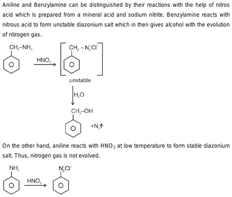 11 Bemzylamine And Aniline Can Be Distinguished By 1 Hno2 2 Chcl3