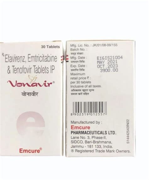 Efavirenz Emtricitabine Tenofovir Tablets Ip At Rs Box Tenofovir