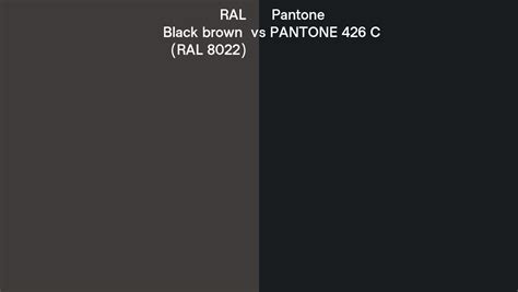 RAL Black Brown RAL 8022 Vs Pantone 426 C Side By Side Comparison