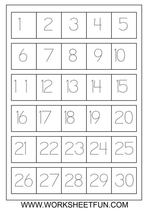 Number Worksheets 1 30 Teaching Math Preschool Math Learning Worksheets