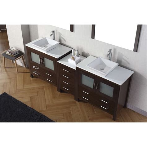 Dior Double Bathroom Vanity Cabinet Set In Espresso