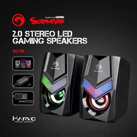 ลำโพงคอม RGB Marvo GadonX SG 119 ลำโพงเกมมง Stereo RGB GAMING SPEAKER