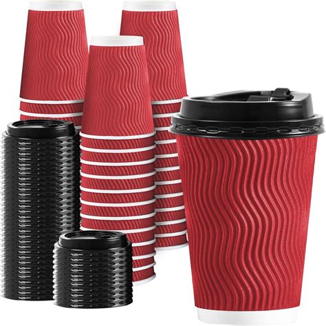 Amazon Primens Insulated Disposable Coffee Cups With Lids Straws