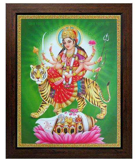 Avercart Goddess Amba Ambaji Maa Sheravali Poster With Frame Buy