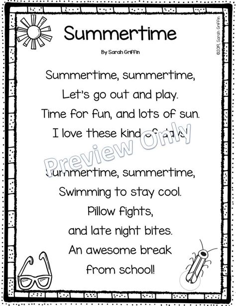 Summer Season Poem For Kids