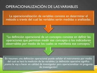 Operacionalizacion De Variables PPT