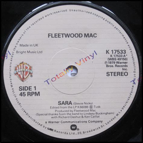 Totally Vinyl Records Fleetwood Mac Sara That S Enough For Me Inch