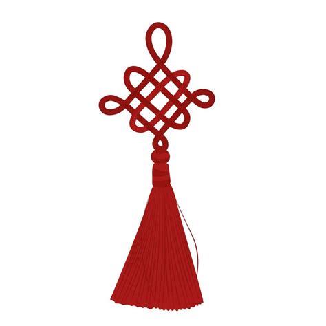 Chinese Knot With Tassel Using In Lunar New Year Vector Stock Illustration Isolated On A White