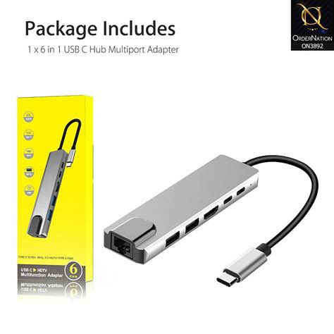 Gray 8 In1 Multi Port Type C To Usb C 4k Hdmi Adapter Usb 30 Ordernation