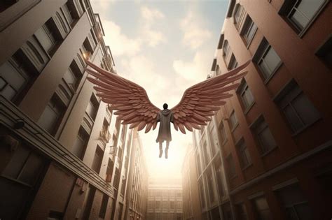Premium Photo Beautiful Winged Angel Flying Gracefully