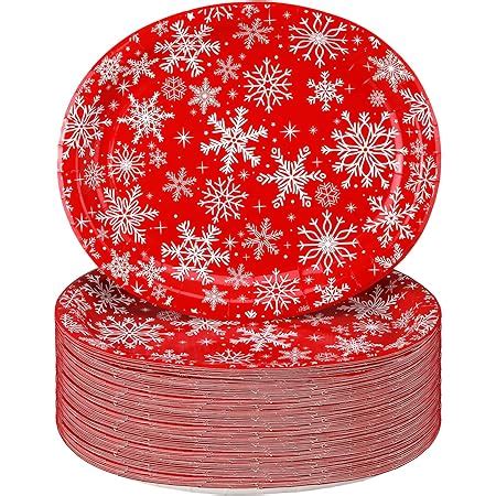 Amazon Lemosae Count Disposable Christmas Oval Paper Plates