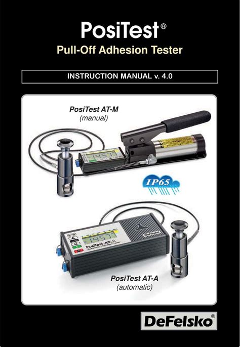 Positest Pull Off Adhesion Tester Instruction Manual V Positest At M