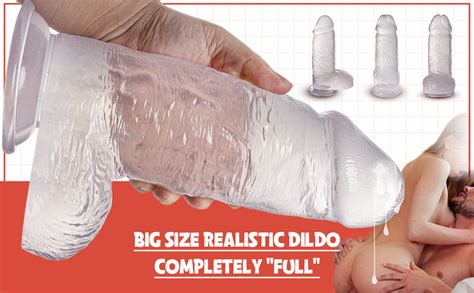 Amazon 2 8 Diameter Huge Clear Dildo Realistic Thick Dildos With