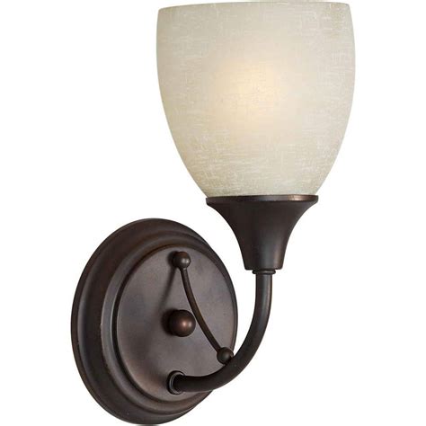 Talista 1 Light Antique Bronze Wall Sconce With Umber Linen Glass Cli