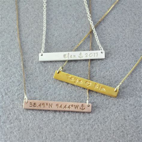 Aliexpress.com : Buy Personalized Necklace, Engraved Name Bar Necklace ...