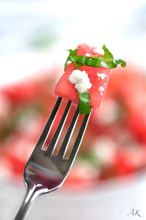 Summertime Basil Watermelon And Goat Cheese Salad Aberdeen S Kitchen