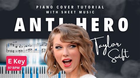 Taylor Swift Anti Hero Easy Piano Tutorial With Sheet Music Youtube