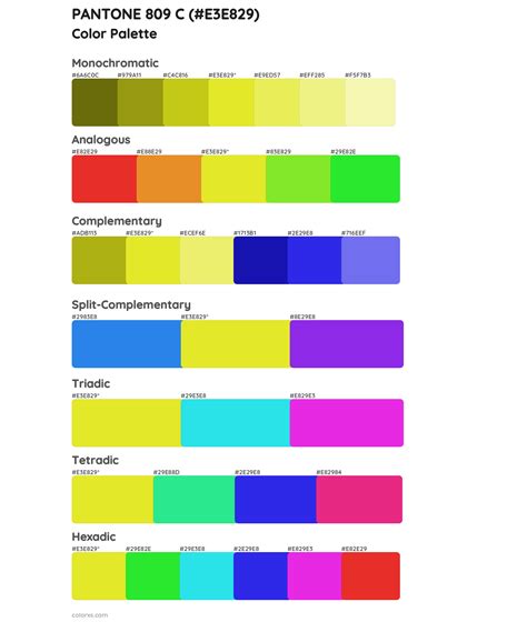 Pantone 809 C Color Palettes