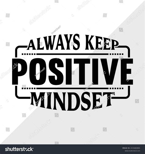 Always Keep Positive Mindset Printable Vector Stock Vector Royalty