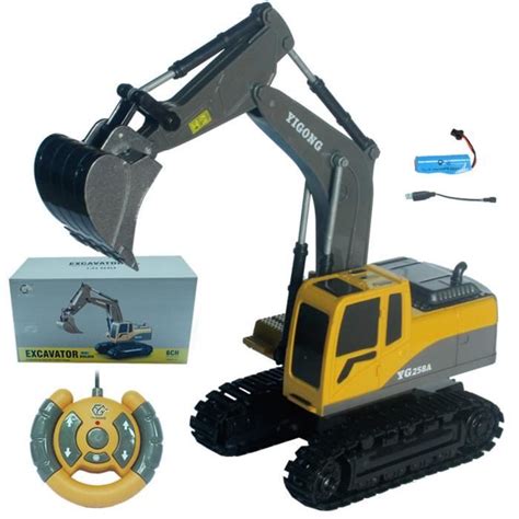 1 24 Rc Camions Télécommande Pelle Bulldozer Jouet Ingénierie Voiture