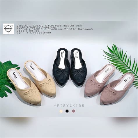 Jual Flatshoes Bustong Sandal Sepatu Bustong Perempuan Remaja Dewasa