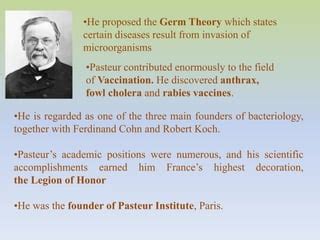 Key Contribution Of Louis Pasteur And Robert Koch To Microbiology PPT