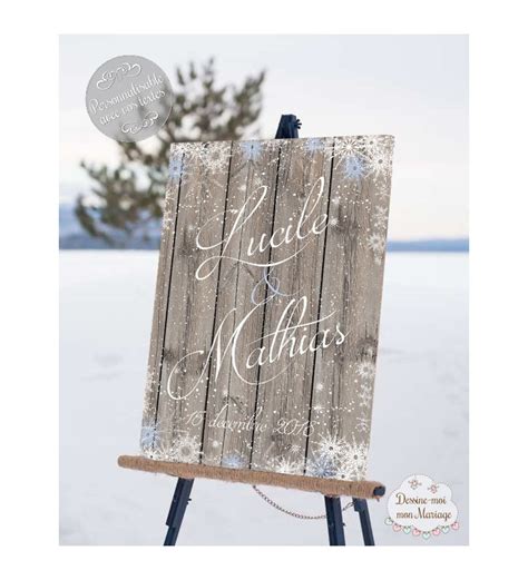 Tableau De Bienvenue Mariage Personnalis Hiver Sous La Neige Format