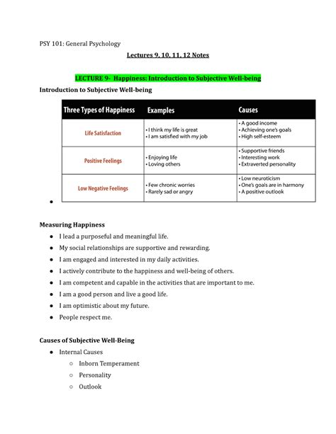 Psy 101 General Psychology Lecture 9 Thru 12 Psy 101 General