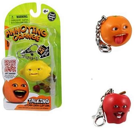 Annoying Orange Talking Kitchen Crew Figure Key Chain Case