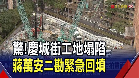 北市豪宅路段暗夜驚魂 慶城街工地路基塌陷險吞4車 灌漿回填作業緊鑼密鼓 周邊住宅安全否 蔣萬安這樣說｜非凡財經新聞｜20240224