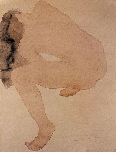 Seated Nude Bending Over Painting By Auguste Rodin Fine Art America