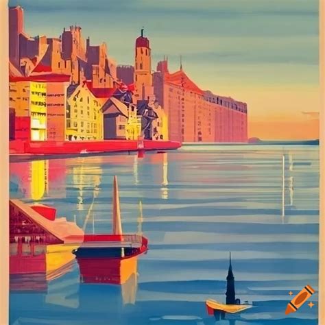 Vintage Travel Poster Artwork On Craiyon