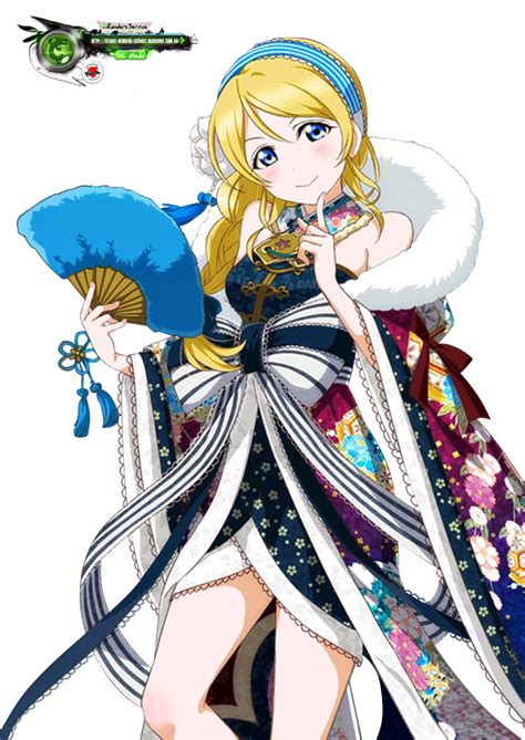 Safebooru 1girl Ayase Eli Blonde Hair Blue Eyes Blue Hairband Blush Braid Fan Finger To Mouth