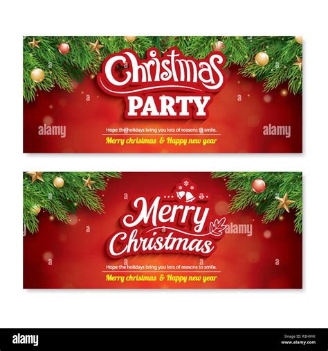 Merry christmas invitation party poster banner and greeting card design ...