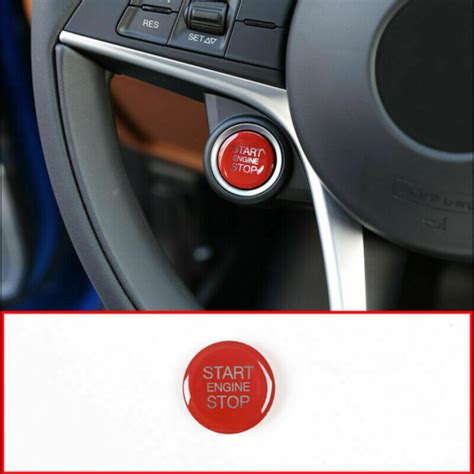 Red Engine Start Stop Switch Button Trim For Alfa Romeo Giulia Stelvio