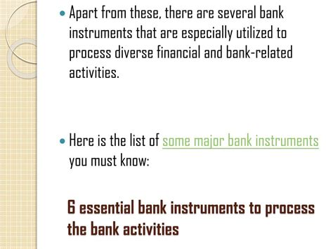 Ppt 6 Essential Bank Instruments To Process The Bank Activities