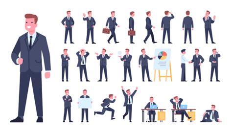 Cartoon Businessman Pose Png Transparent Images Free Download Vector