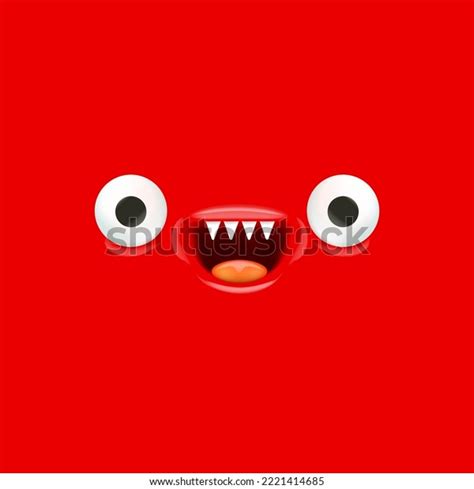 Vector Funny Red Monster Face Open Stock Vector Royalty Free 2221414685 Shutterstock