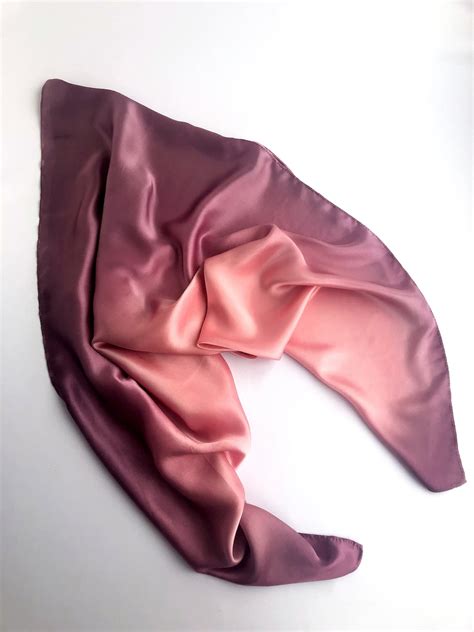 Hand Painted Silk Scarf Lotus Square Silk Scarf Pink Silk Etsy