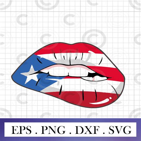 Puerto Rico Country Flag Lips Svg Png Puerto Rican Usa Flag Etsy