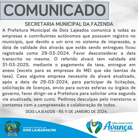 Comunicado Secretaria Municipal Da Fazenda Not Cias Prefeitura