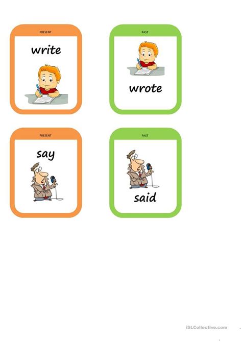 Past Tense Memory Game Worksheet Free Esl Printable Worksheets Made