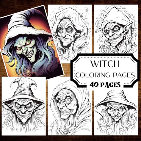 Witch Coloring Pages Grayscale Witches Coloring Sheets Grayscale