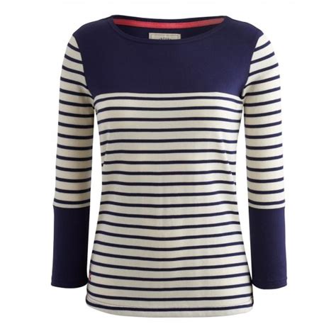 Joules Womens Harbour Jersey Top In French Navy Block Parkinsons Lifestyle