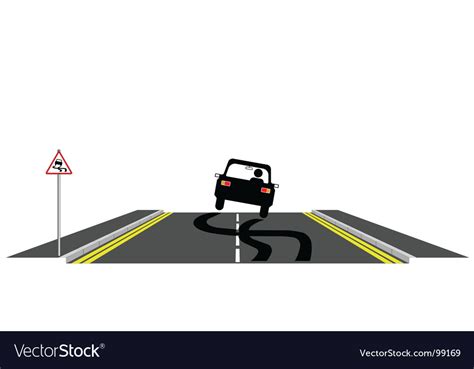 Car skidding on road Royalty Free Vector Image