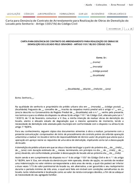 Arrendamento E Despejo Cessação Do Contrato De Arrendamento